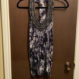 C. Oliver Tie Dye Rhinestone Studded Tank Top